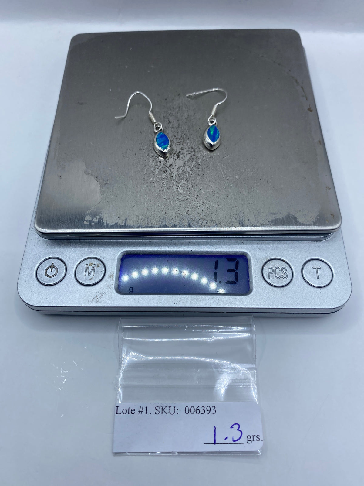 Aretes de Plata Ópalo de Fuego Azul — Taxco 950 — foto 6