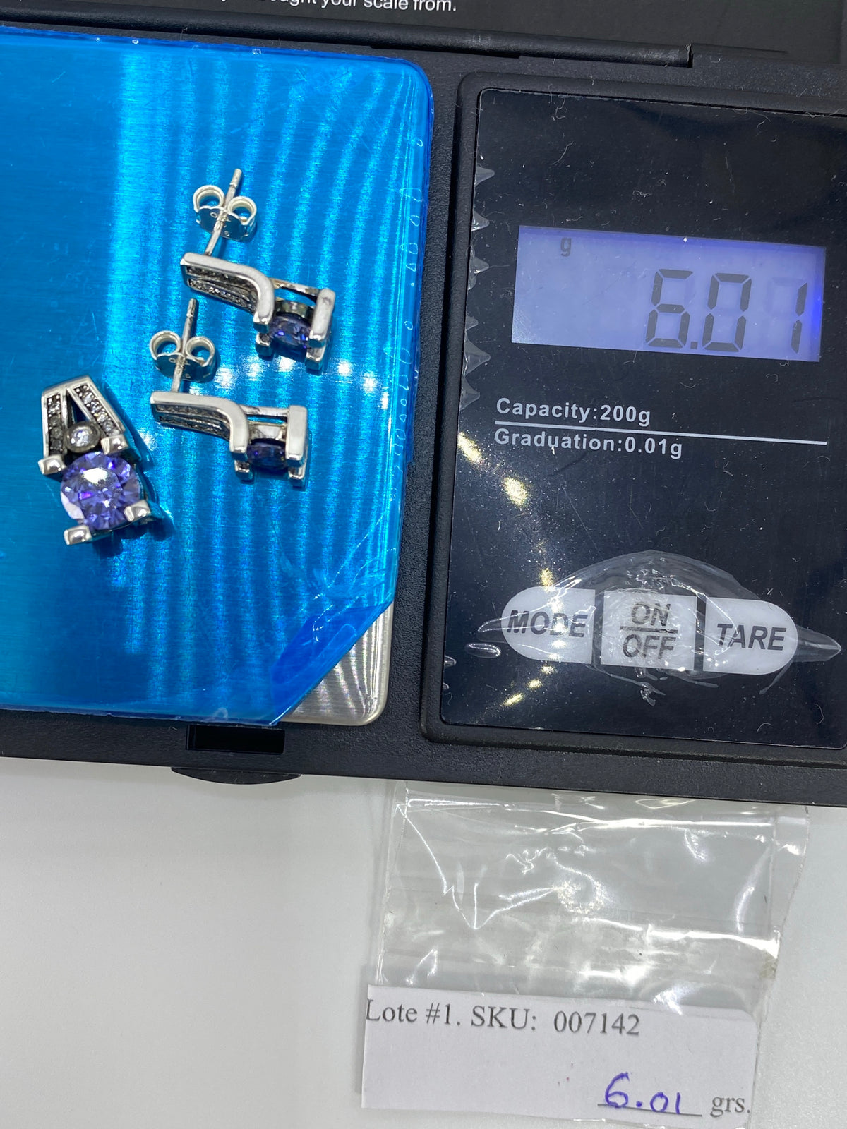 Aretes de Plata con Circonia Azul — Taxco 925 — foto 6