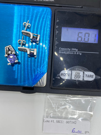 Aretes de Plata con Circonia Azul — Taxco 925 — foto 6