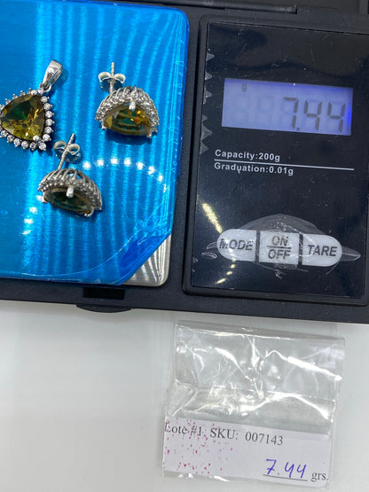 Aretes Plata 925 Circonia Verde Olivo — Taxco — foto 6