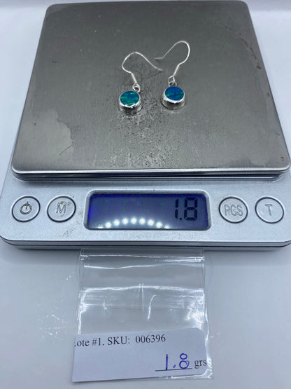 Aretes de Plata con Ópalo de Fuego Azul — Taxco 950 — foto 6
