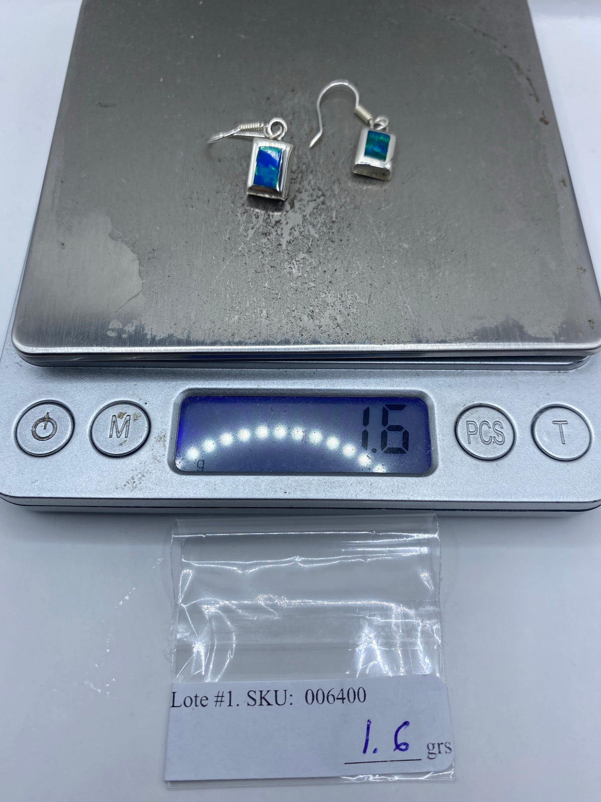 Aretes de Plata Ópalo de Fuego Azul — Taxco 925 — foto 6