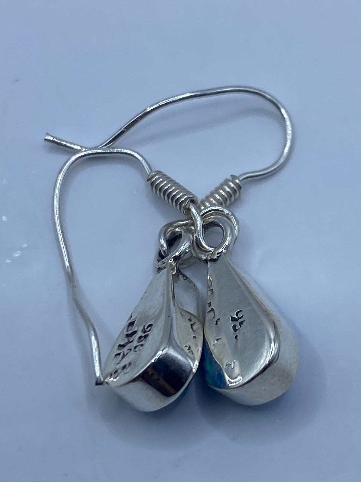 Aretes de Plata con Ópalo de Fuego Azul — Taxco 950 — foto 5