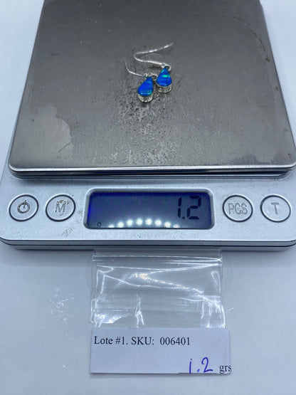 Aretes de Plata con Ópalo de Fuego Azul — Taxco 950 — foto 6