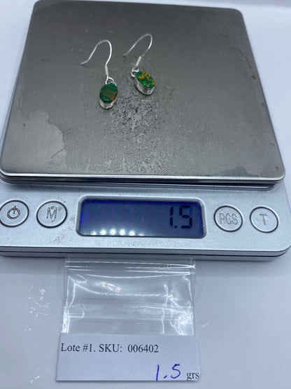 Aretes de Plata 950 con Ópalo de Fuego Verde — Taxco — foto 6