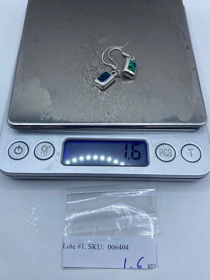 Aretes Plata Ópalo de Fuego Verde — Taxco 925 — foto 6