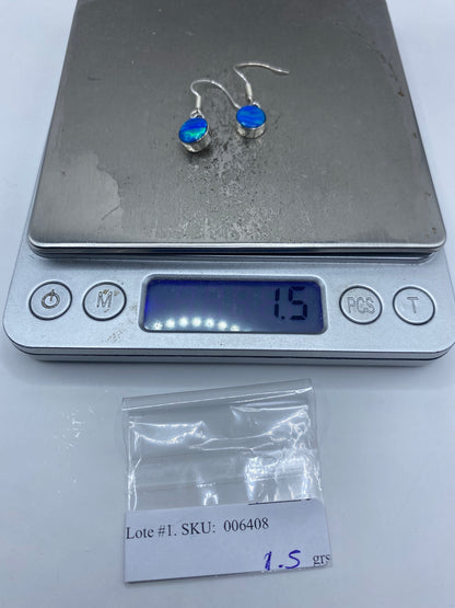 Aretes de Plata con Ópalo de Fuego Azul — Taxco — foto 6