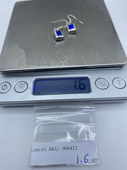 Aretes Plata Opalo de Fuego Azul — Taxco 925 — foto 6
