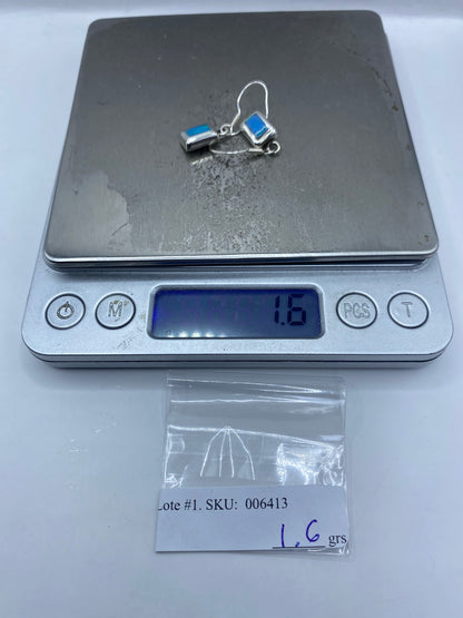 Aretes Plata Ópalo de Fuego Cuadrados — Taxco 925 — foto 6