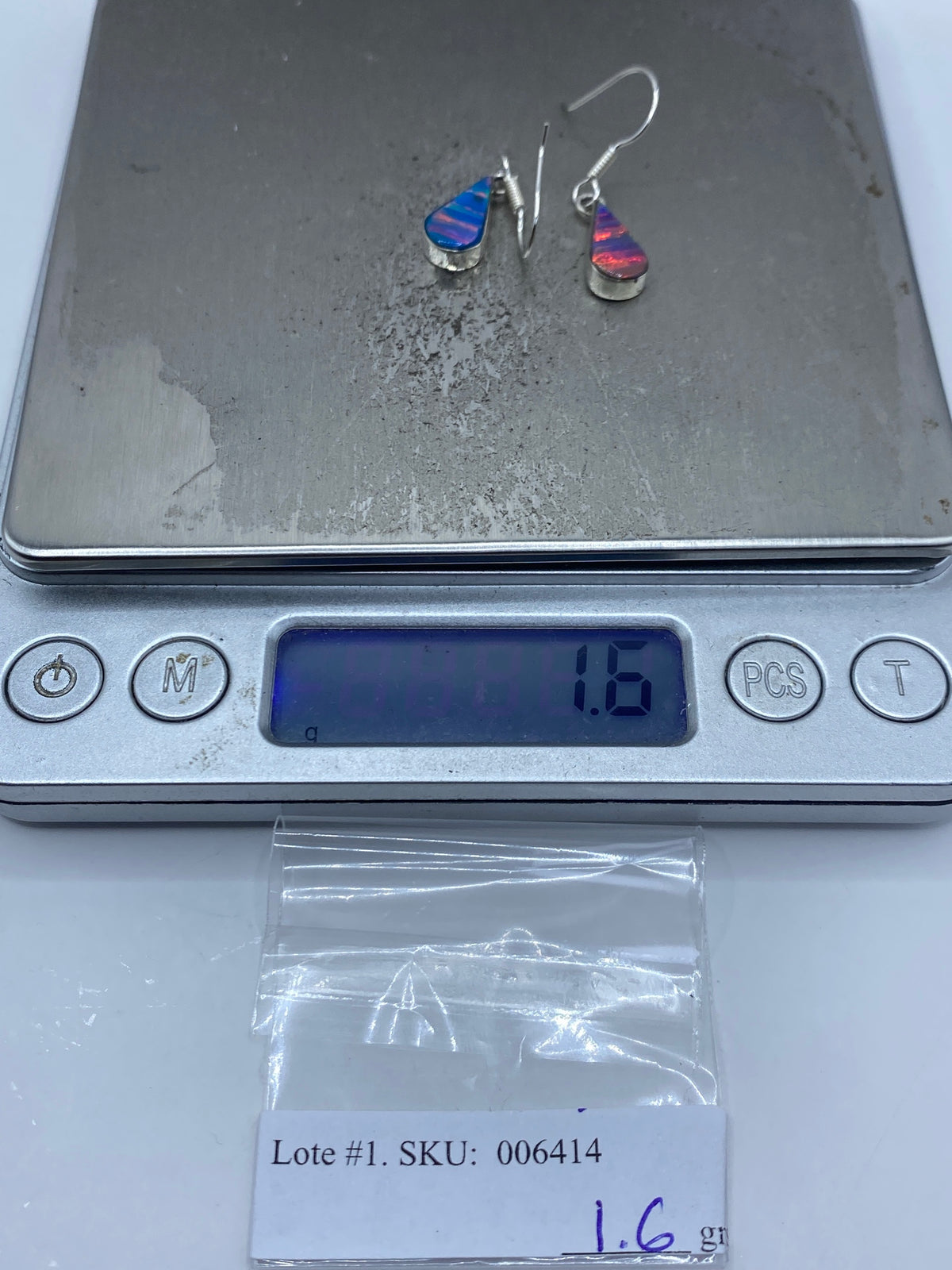 Aretes de Plata con Ópalo de Fuego — Taxco 950 — foto 6
