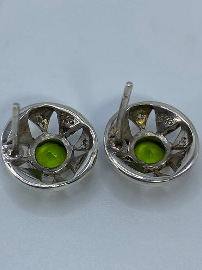 Aretes Plata Circonia Verde Olivo — Art-Déco Taxco — foto 5