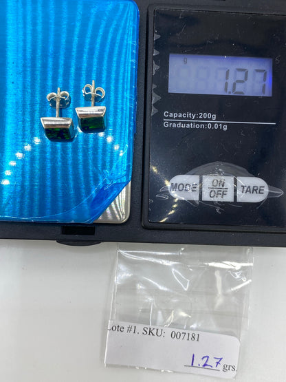 Aretes Plata Ópalo de Fuego Verde — Taxco 925 — foto 6