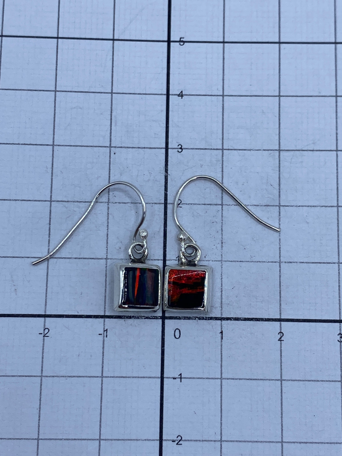 Aretes de Plata con Ópalo de Fuego Multicolor — Taxco 925 — foto 5