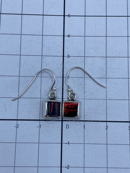 Aretes de Plata con Ópalo de Fuego Multicolor — Taxco 925 — foto 5