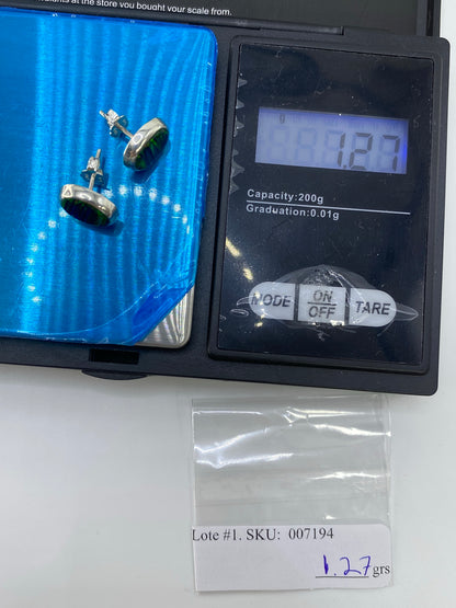 Aretes Plata Ópalo de Fuego Verde — Taxco 925 — foto 6