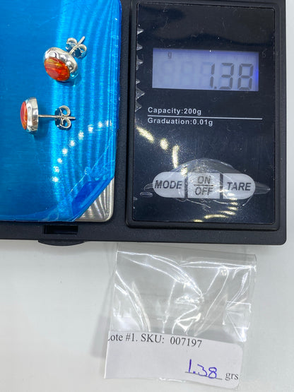 Aretes Plata con Ópalo de Fuego Naranja — Taxco 925 — foto 6