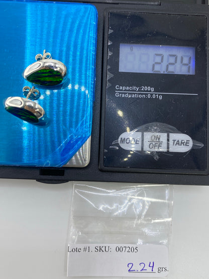 Aretes de Plata con Ópalo de Fuego Verde — Taxco 925 — foto 6