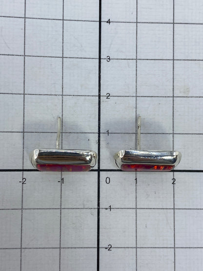 Reverso de los aretes mostrando el poste y la plata pulida