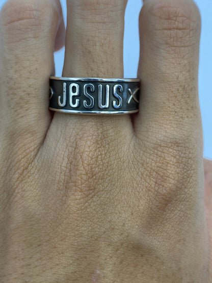 Anillo de Plata Grabado Jesús — Taxco 925 — foto 5