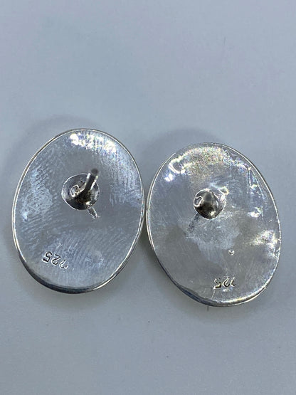 Aretes de Plata con Ópalo de Fuego Verde — Taxco 925 — foto 5