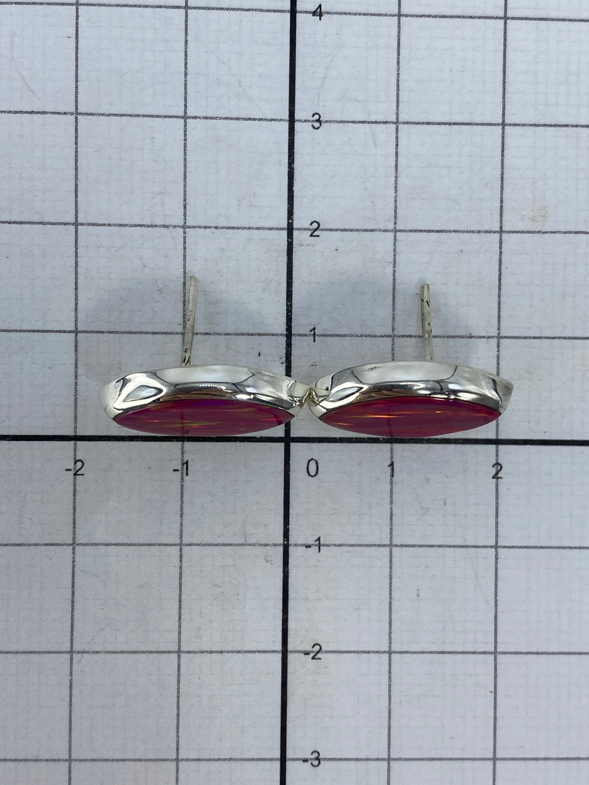 Aretes de ópalo de fuego con certificado de autenticidad 925