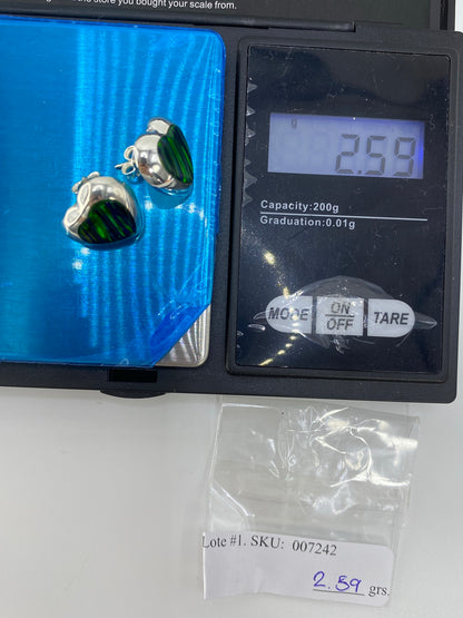 Aretes de Plata con Ópalo de Fuego Verde — Taxco 925 — foto 6