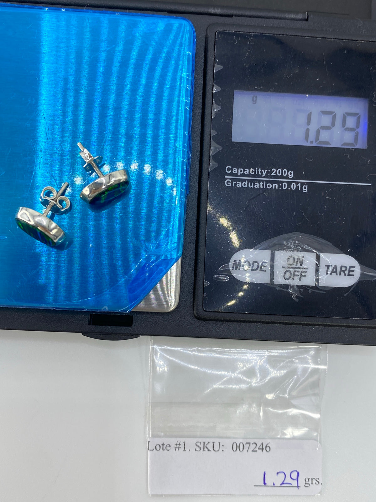 Aretes de Plata con Ópalo de Fuego Verde — Taxco 925 — foto 6