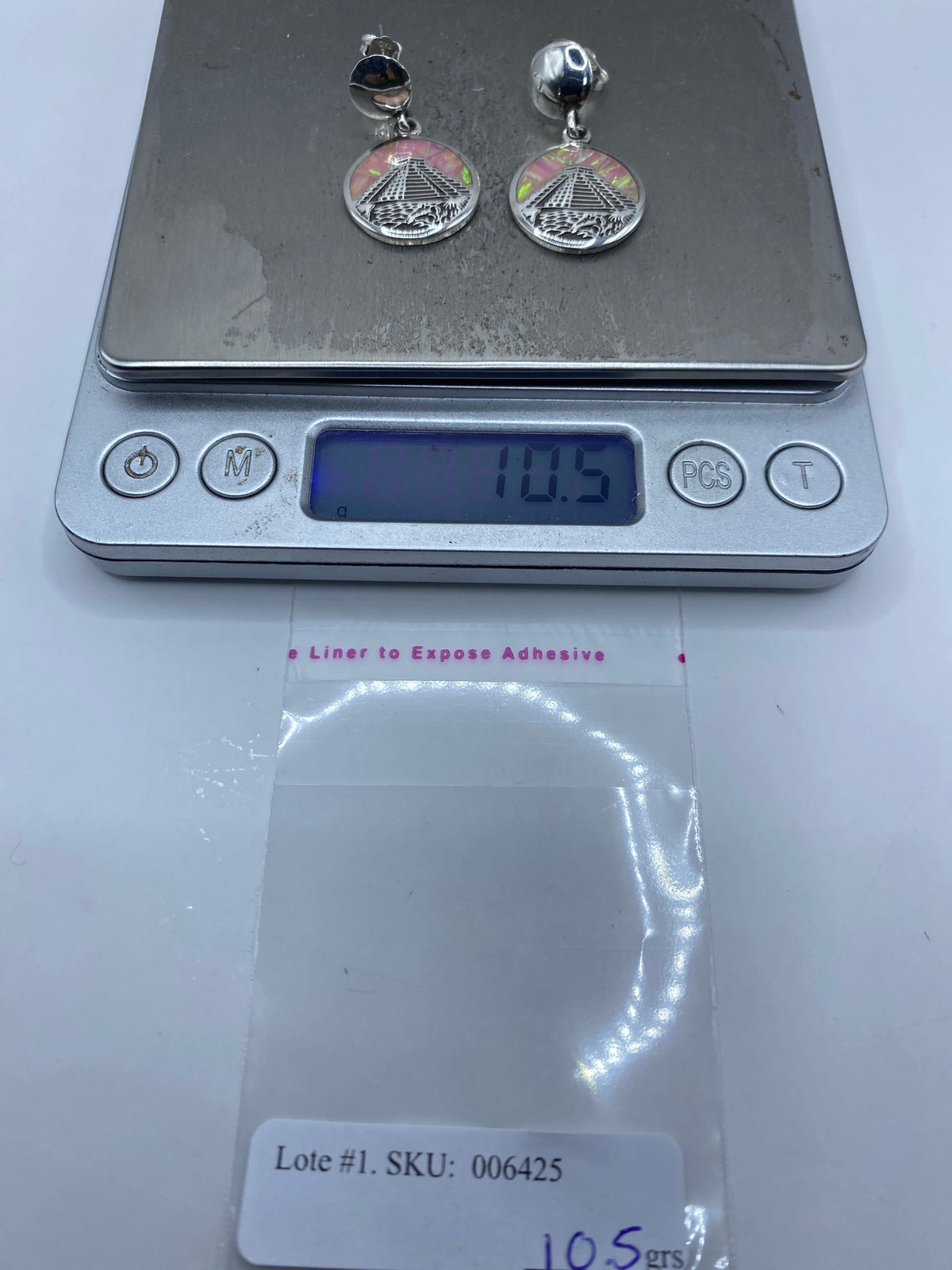 Aretes Plata 950 Ópalo de Fuego Pirámide Taxco — foto 6