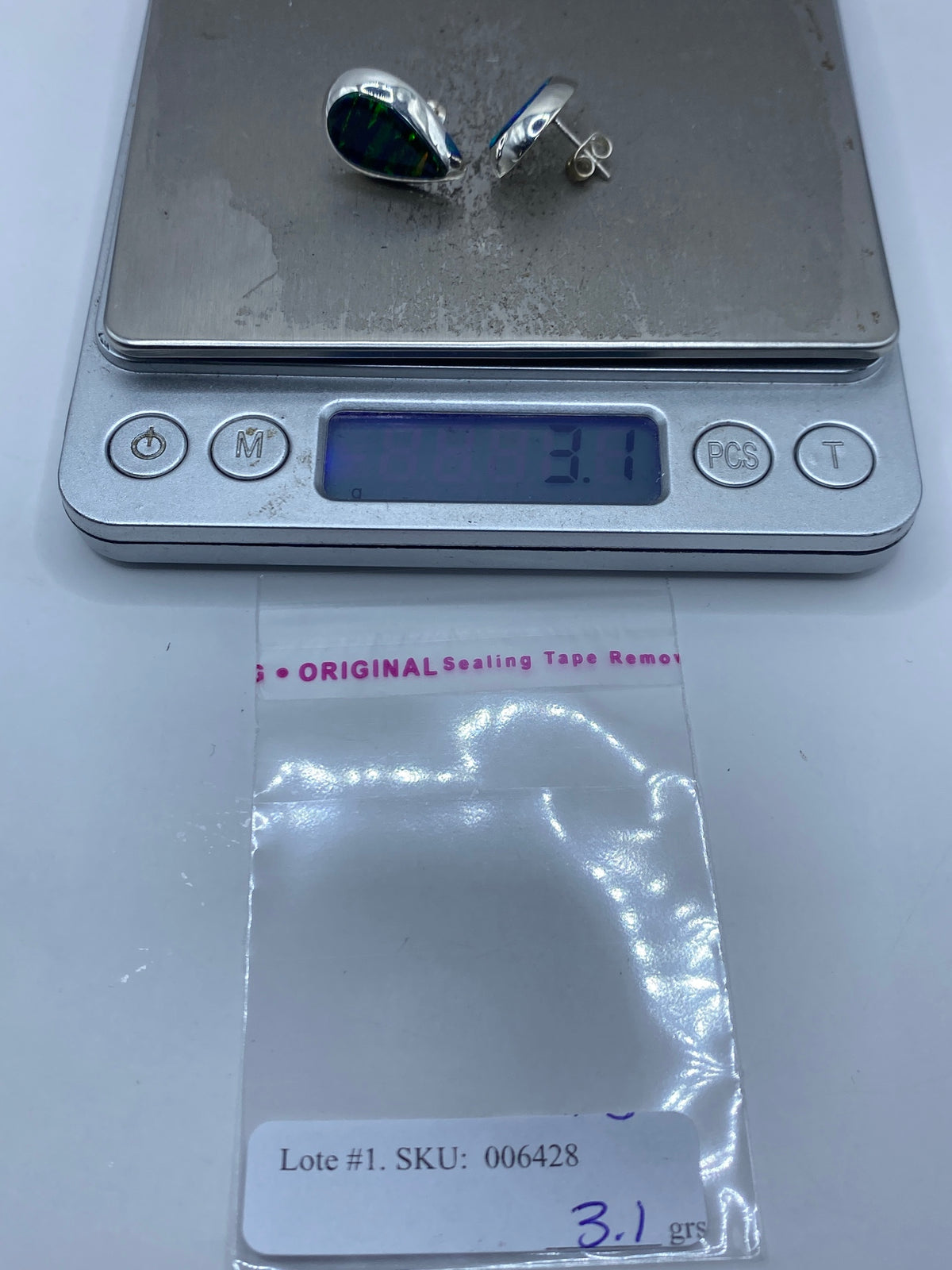 Aretes de Plata con Ópalo de Fuego — Taxco 925 — foto 6