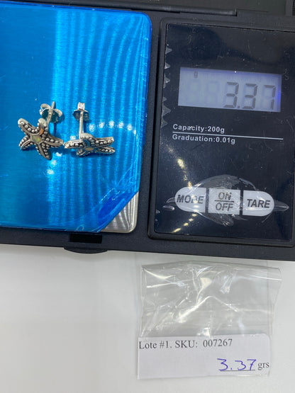 Aretes de Plata Estrella Marina con Ópalo de Fuego — Taxco — foto 6