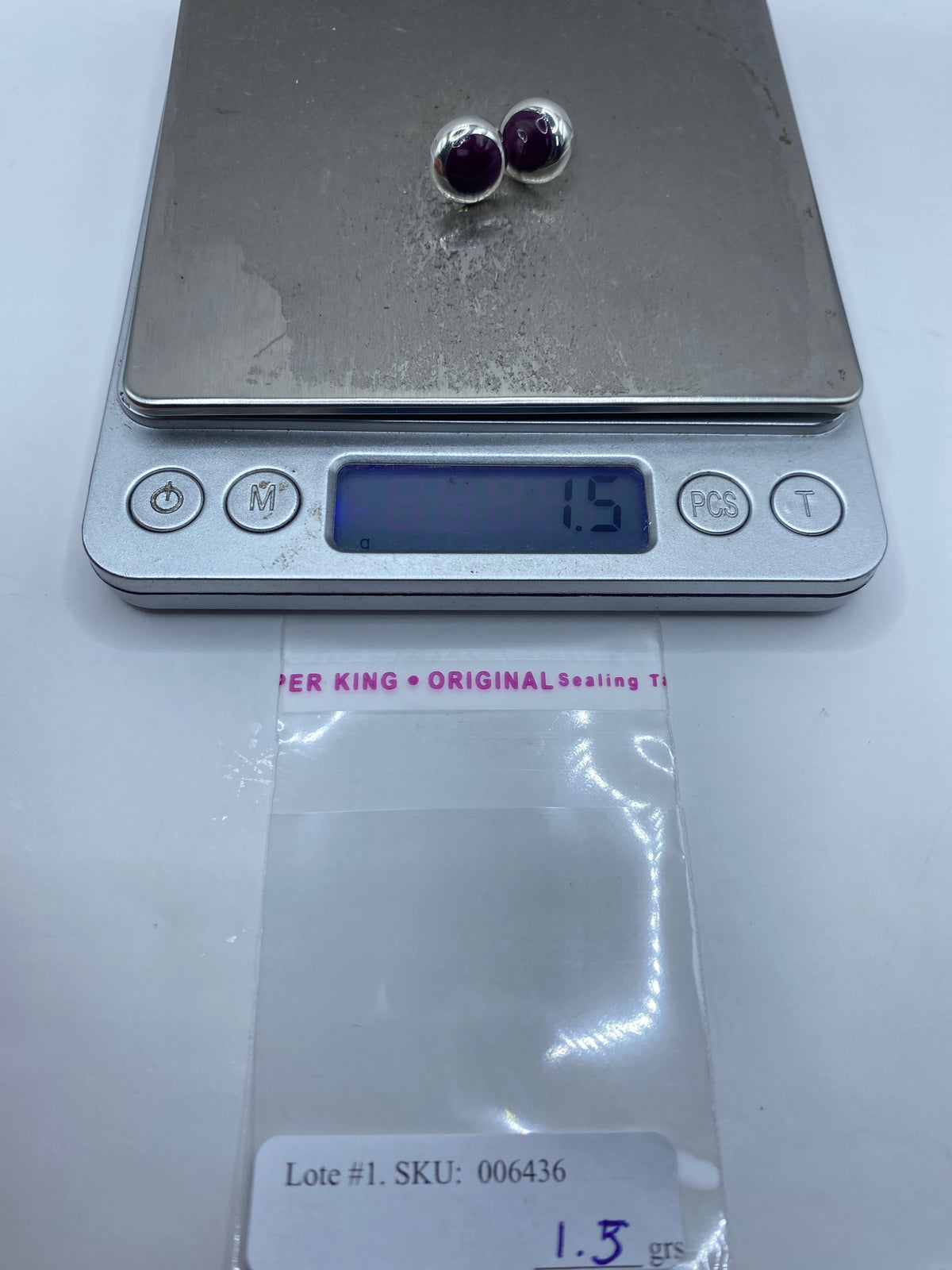 Aretes de Plata 925 con Piedra Morada — Taxco — foto 6