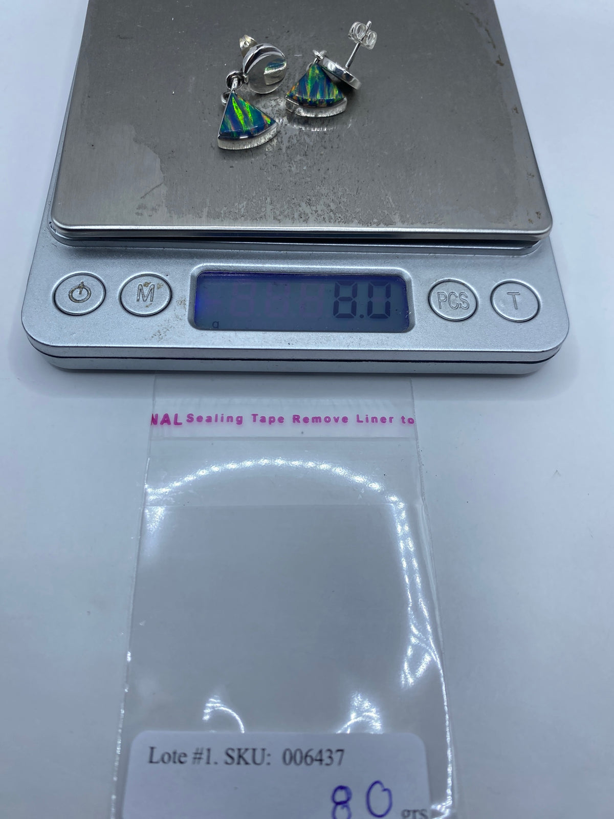 Aretes de Plata con Ópalo de Fuego — Taxco 950 — foto 6