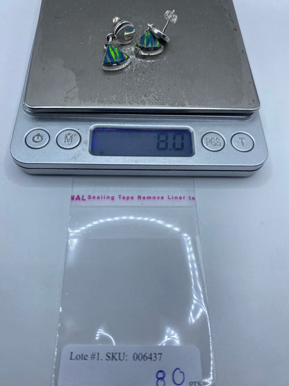 Aretes de Plata con Ópalo de Fuego — Taxco 950 — foto 6