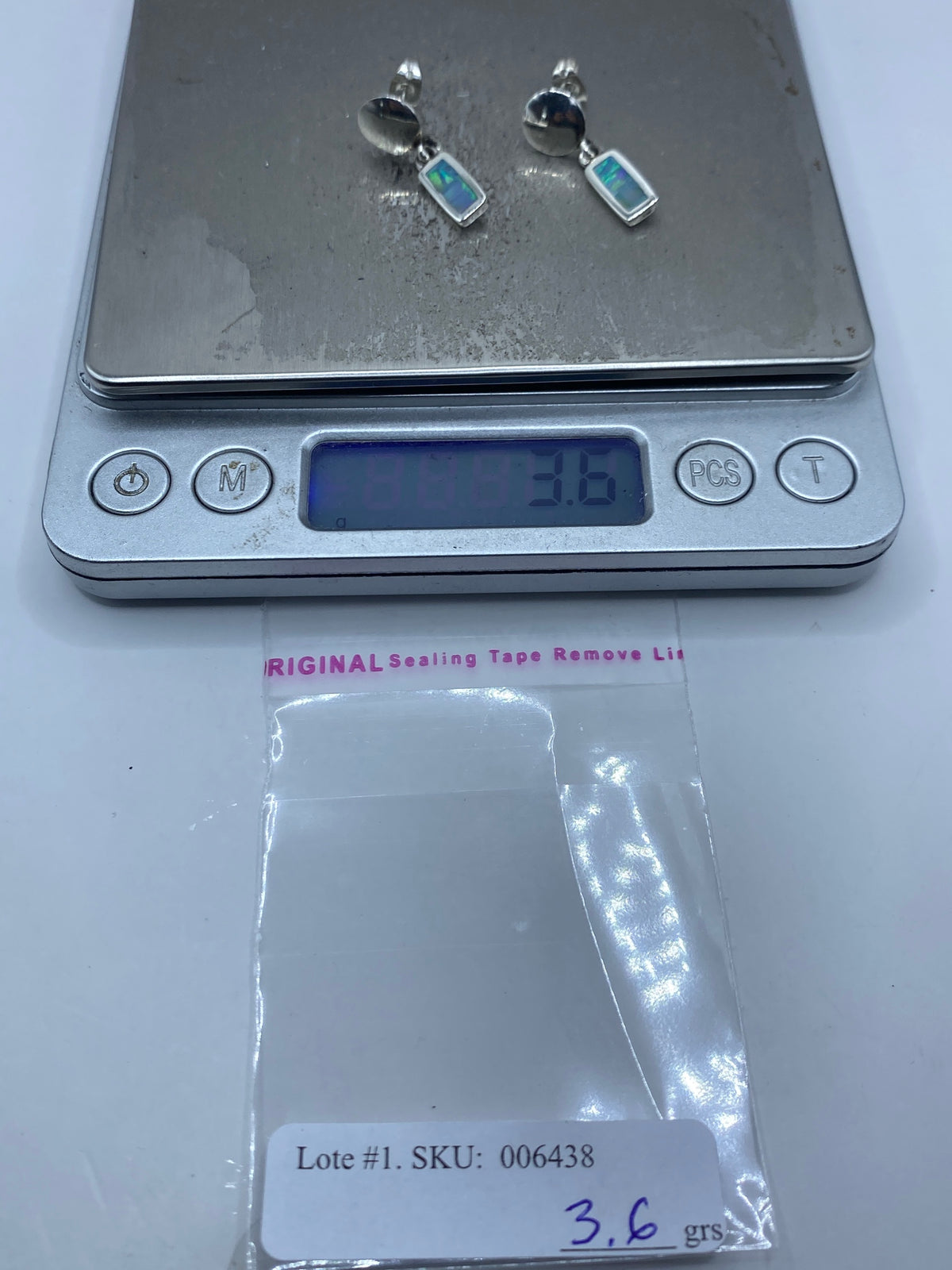 Aretes de Plata Ópalo de Fuego Azul Cielo — Taxco 950 — foto 6