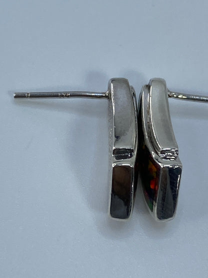 Aretes de Plata con Ópalo de Fuego — Taxco 925 — foto 5
