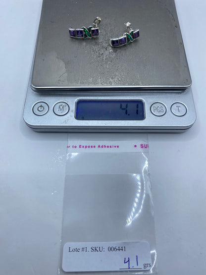 Aretes Plata Ópalo de Fuego Azul — Taxco 925 — foto 6