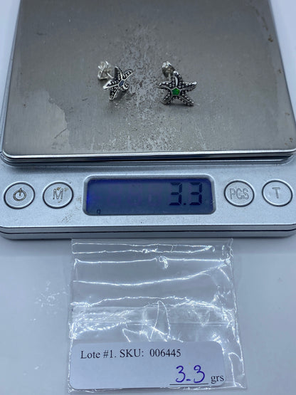 Aretes Plata Estrella Marina Ópalo de Fuego — Taxco 925 — foto 6