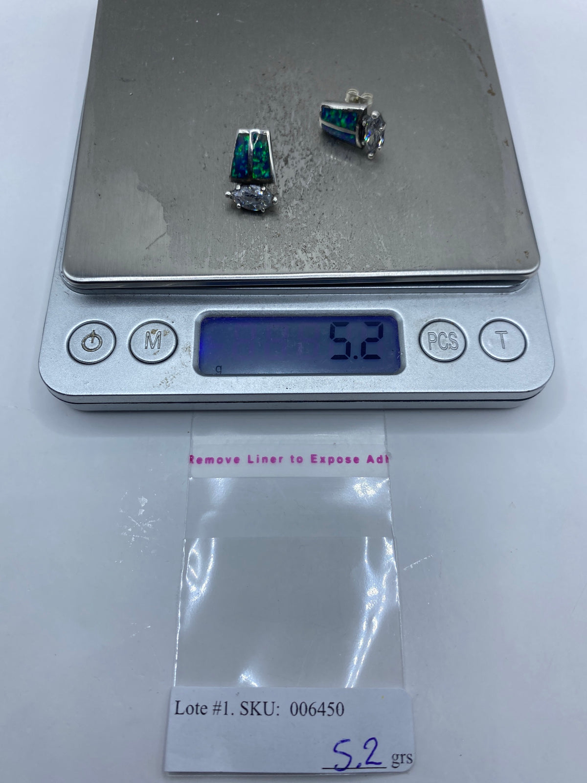 Aretes de Plata con Ópalo de Fuego Verde — Taxco 925 — foto 6