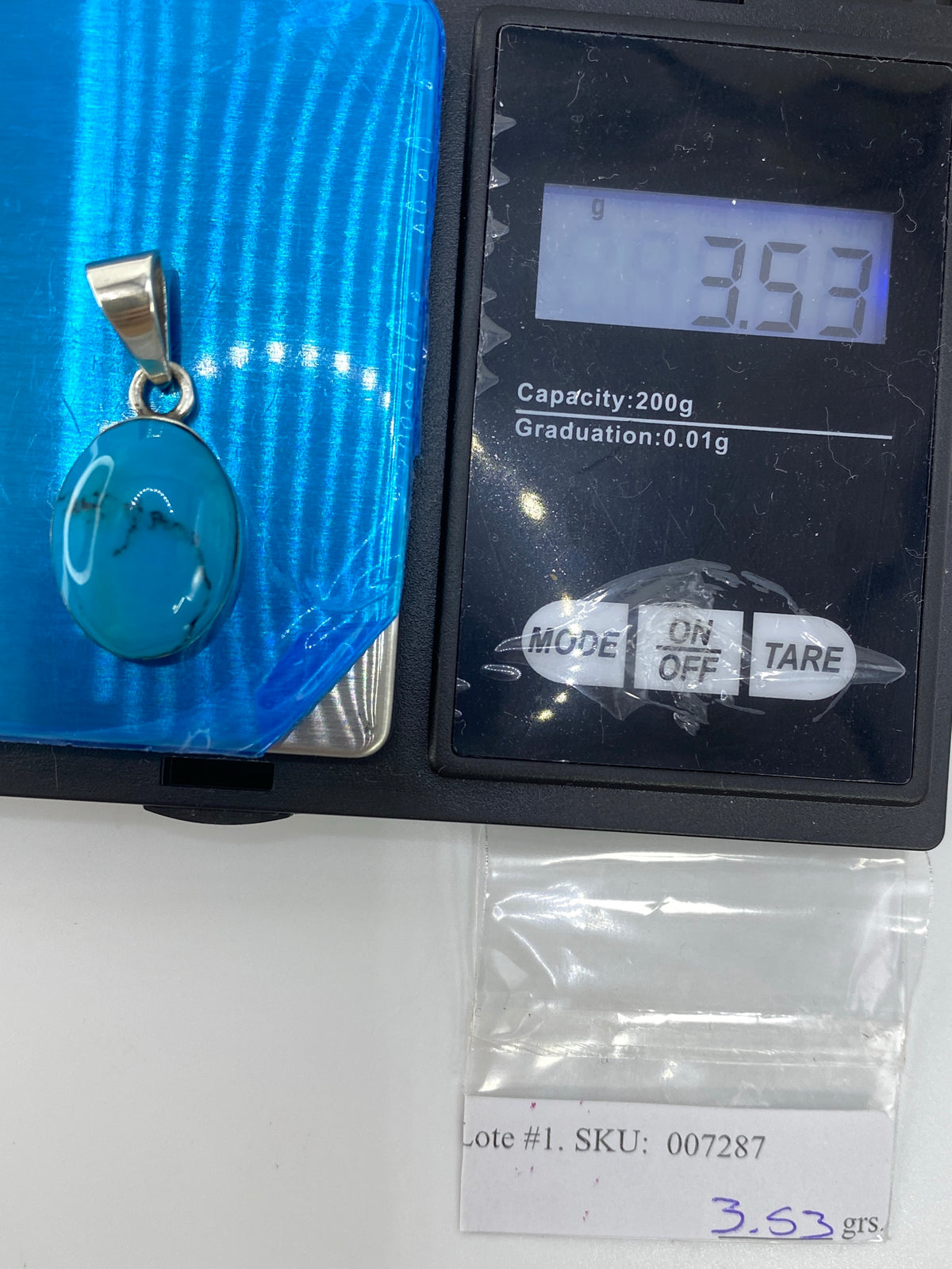 Dije Plata Turquesa Azul Cielo — Taxco 950 — foto 6