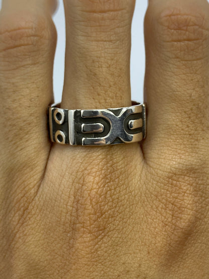 Anillo Plata Repujado Geométrico — Taxco 925 — foto 5