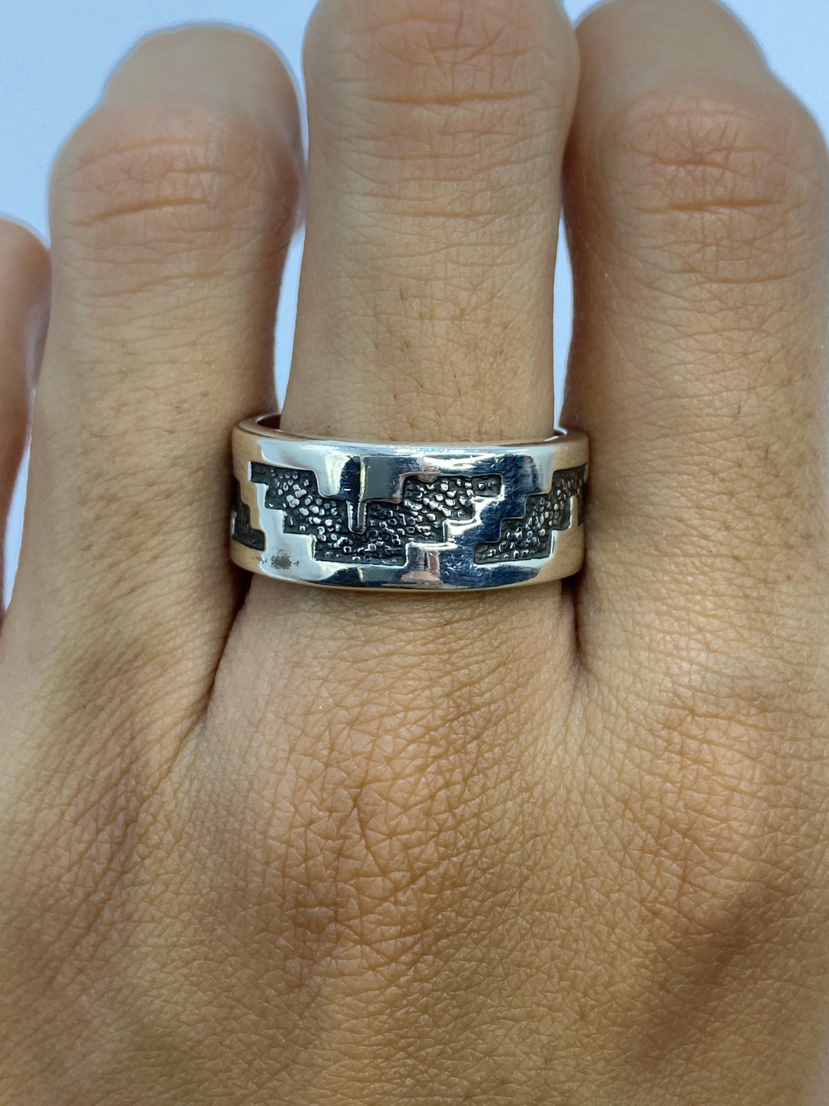 Anillo de Plata Repujado Étnico — Taxco 925 — foto 5