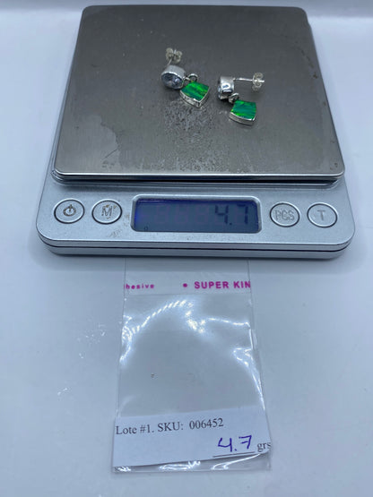 Aretes Plata Ópalo de Fuego Verde Limón — Taxco 950 — foto 6