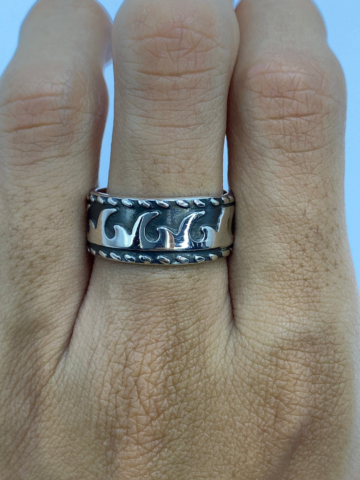 Anillo de Plata Repujado Olas — Taxco 925 — foto 5