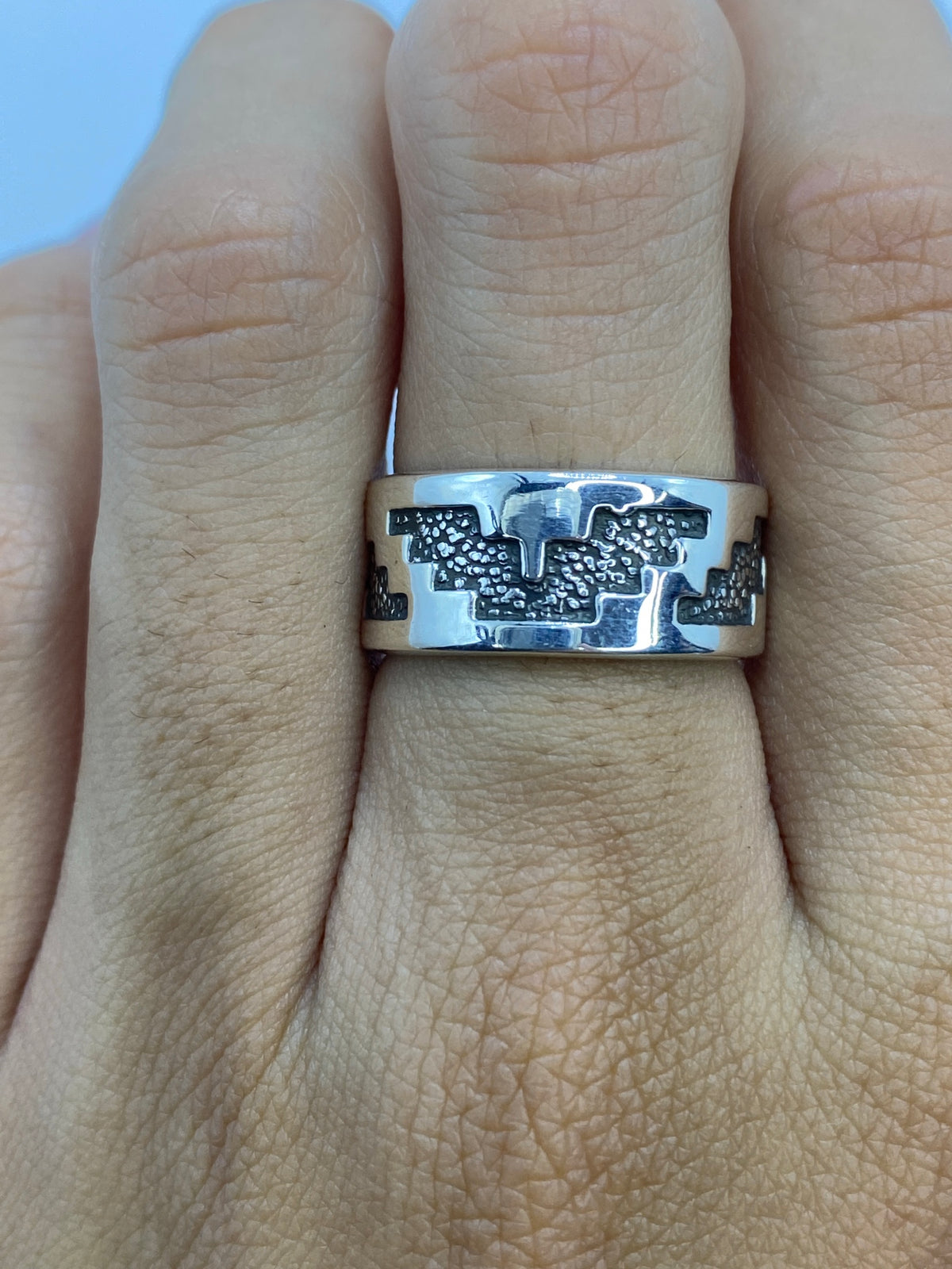 Anillo Plata Repujado Prehispánico — Taxco 925 — foto 5