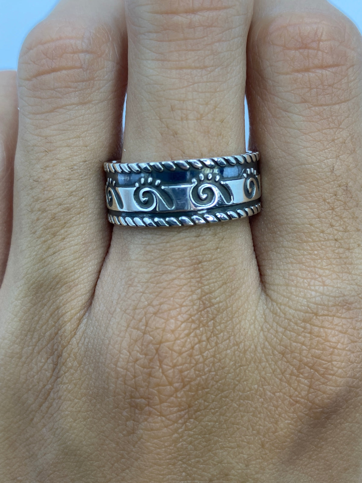 Anillo de Plata Repujado Étnico — Taxco 925 — foto 5