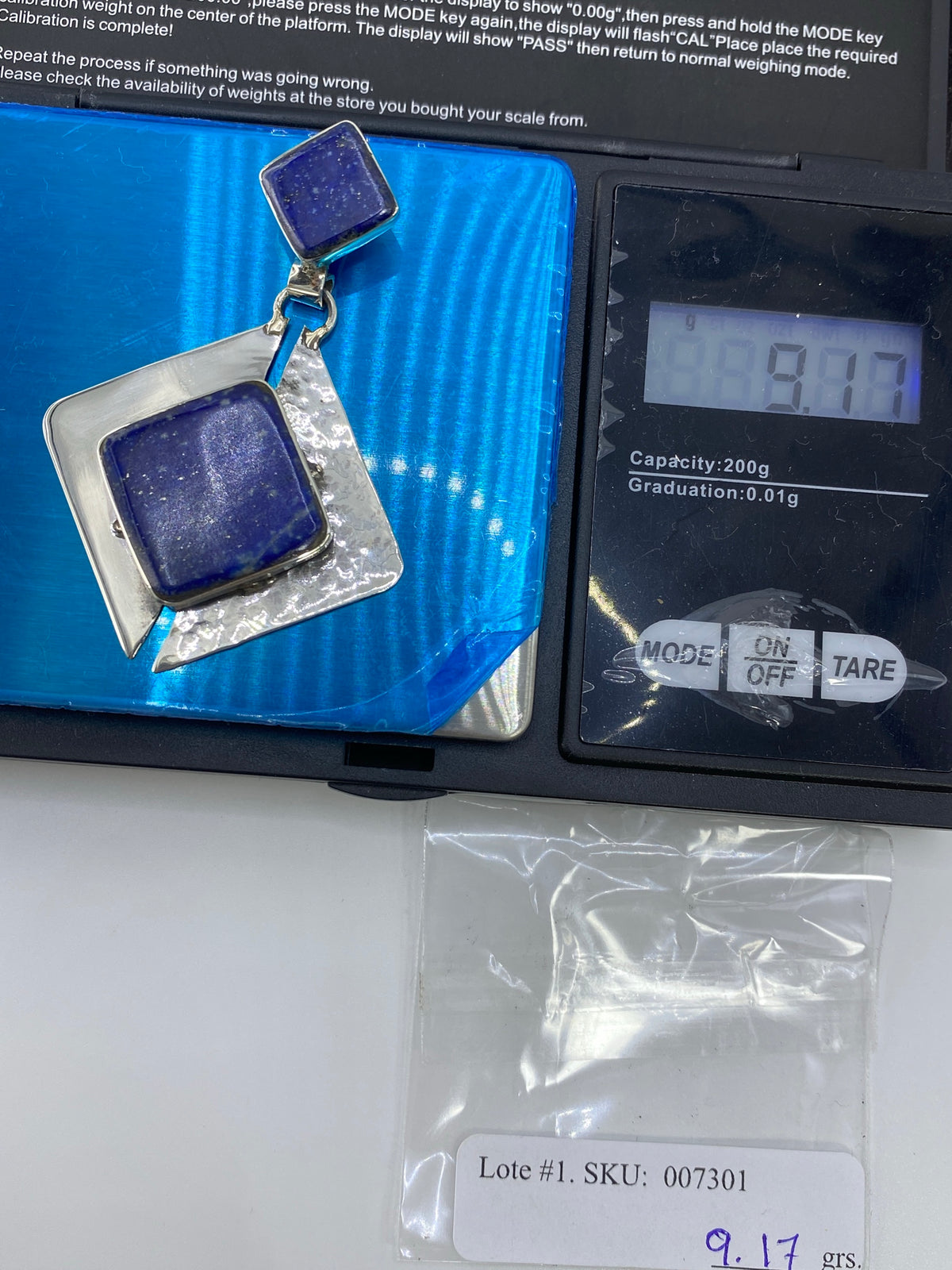 Dije de Plata Lapislazuli Geometrico — Taxco 925 — foto 6