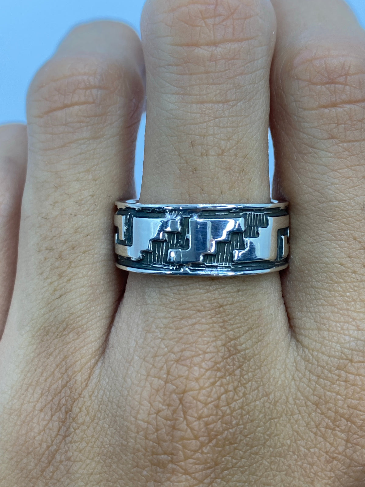 Anillo de Plata Repujado Prehispánico — Taxco 925 — foto 5