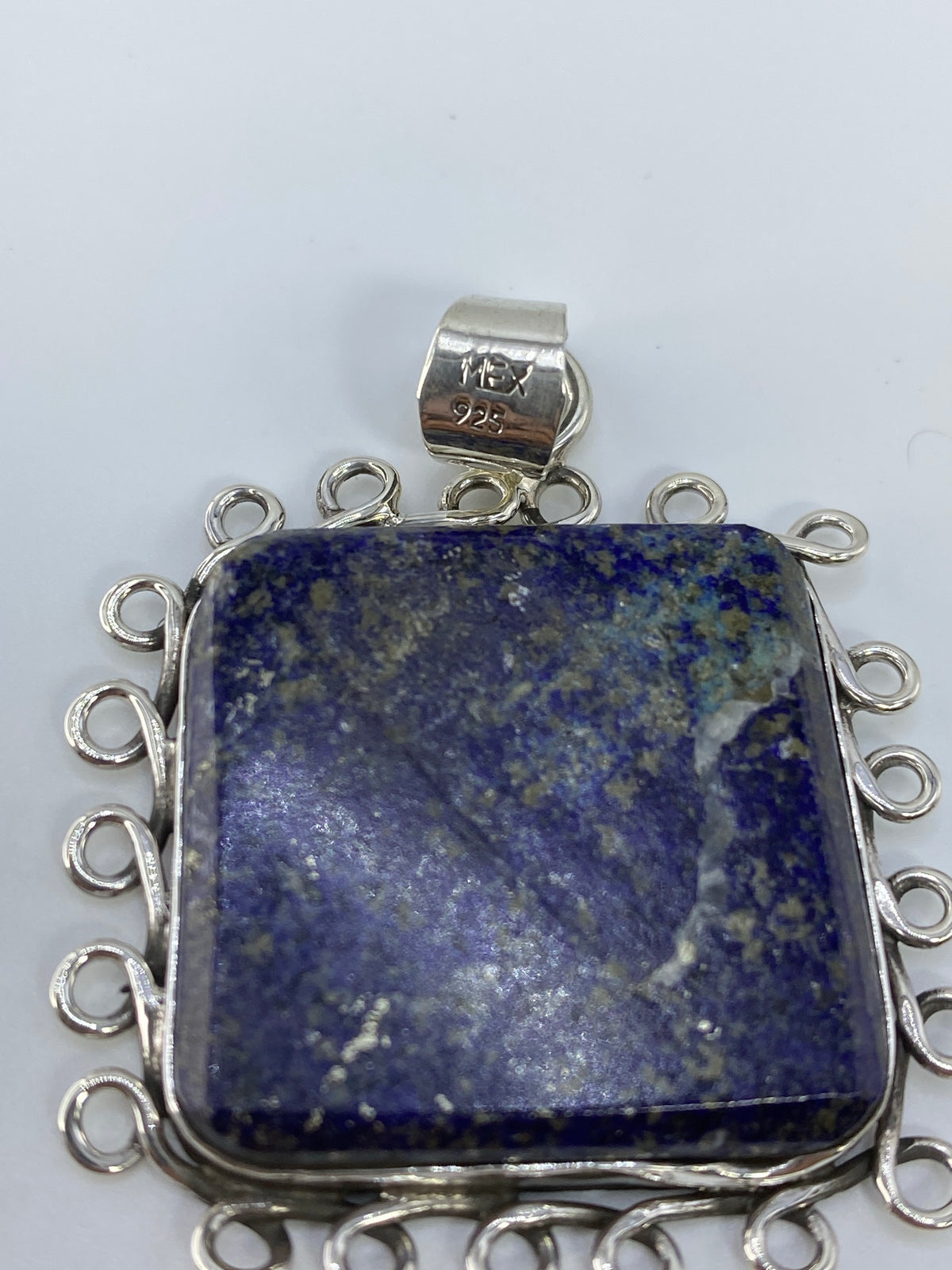 Dije de Plata con Lapislázuli — Diseño Cuadrado Taxco — foto 5