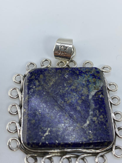 Dije de Plata con Lapislázuli — Diseño Cuadrado Taxco — foto 5