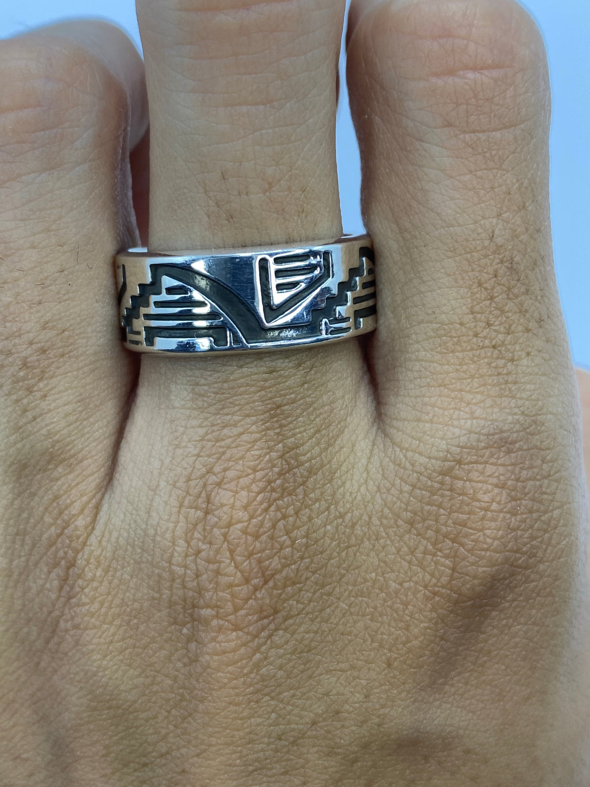 Anillo de Plata Repujado Geométrico — Taxco 925 — foto 5